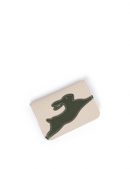 'En L'Air Carte Lièvre' Nappa Leather Card Holder Cream