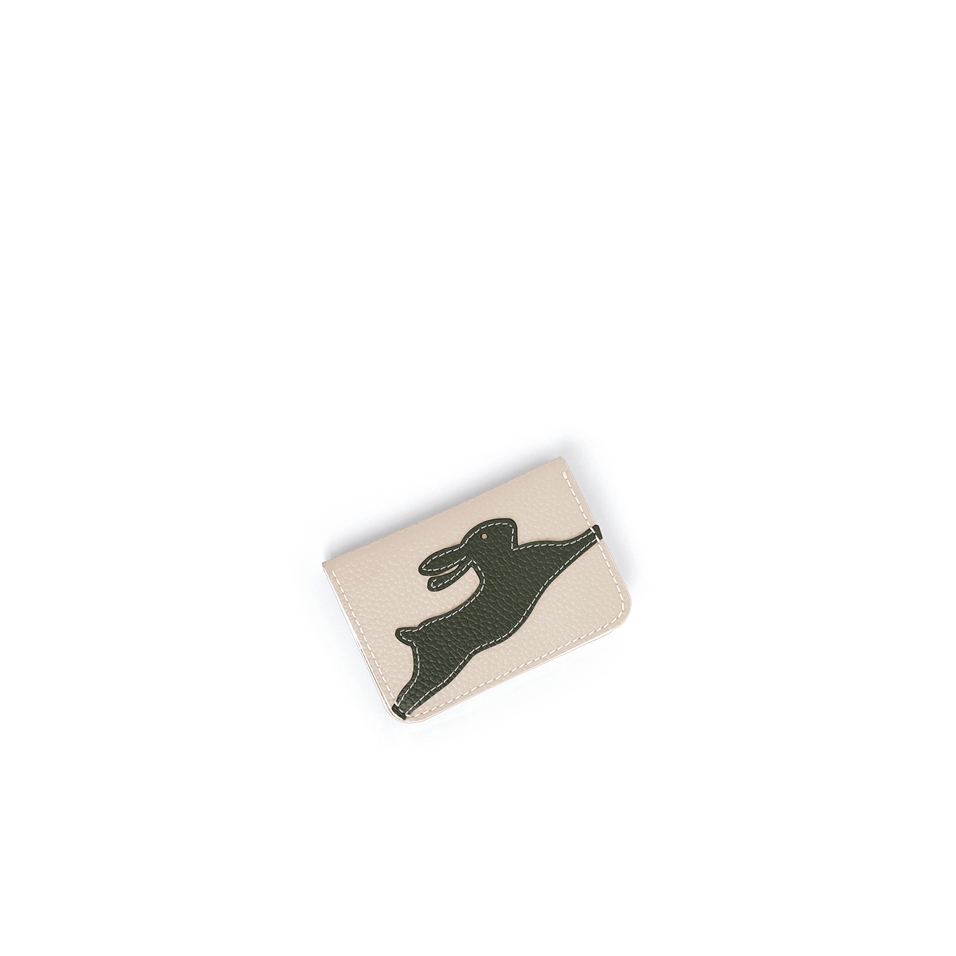 'En L'Air Carte Lièvre' Nappa Leather Card Holder Cream