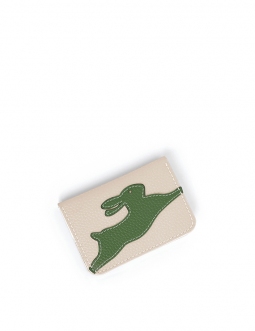 'En L'Air Carte Lièvre' Nappa Leather Card Holder Cream