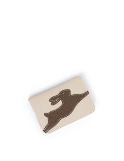 'En L'Air Carte Lièvre' Porte Carte Cuir Nappa Crème