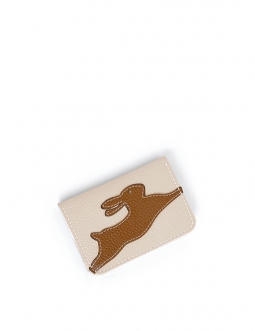 'En L'Air Carte Lièvre' Porte Carte Cuir Nappa Crème