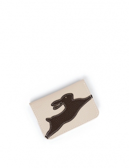 'En L'Air Carte Lièvre' Porte Carte Cuir Nappa Crème