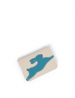 'En L'Air Carte Lièvre' Porte Carte Cuir Nappa Crème