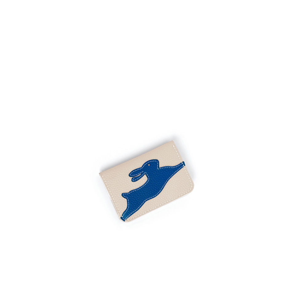 'En L'Air Carte Lièvre' Nappa Leather Card Holder Cream