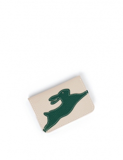 'En L'Air Carte Lièvre' Porte Carte Cuir Nappa Crème