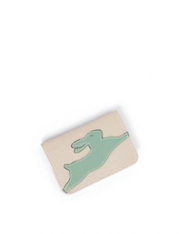 'En L'Air Carte Lièvre' Porte Carte Cuir Nappa Crème
