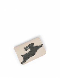 'En L'Air Carte Lièvre' Nappa Leather Card Holder Cream