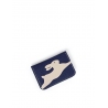 'En L'Air Carte Lièvre' Nappa Leather Card Holder Navy Blue