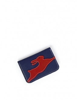 'En L'Air Carte Lièvre' Porte Carte Cuir Nappa Marine
