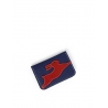 'En L'Air Carte Lièvre' Nappa Leather Card Holder Navy Blue