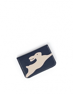 'En L'Air Carte Lièvre' Nappa Leather Card Holder Night Blue