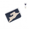 'En L'Air Carte Lièvre' Nappa Leather Card Holder Night Blue