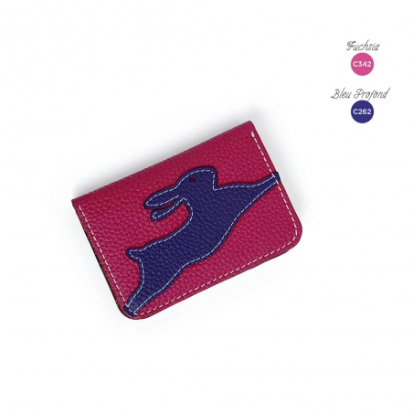'En L'Air Carte Lièvre' Nappa Leather Card Holder Pink