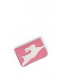 'En L'Air Carte Lièvre' Nappa Leather Card Holder Rose