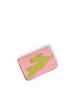 'En L'Air Carte Lièvre' Nappa Leather Card Holder Light Pink