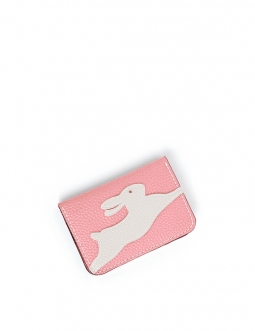 'En L'Air Carte Lièvre' Nappa Leather Card Holder Light Pink