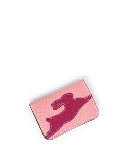 'En L'Air Carte Lièvre' Nappa Leather Card Holder Light Pink