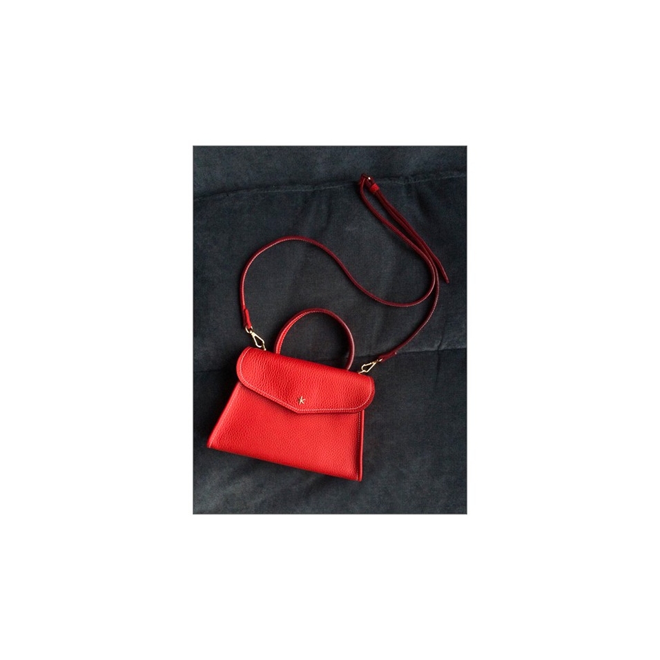 'Chantilly' Sac à main Cuir Nappa Écrevisse & Or avec sangle