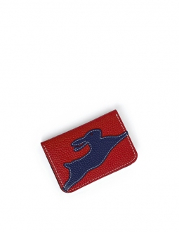 'En L'Air Carte Lièvre' Porte Carte Cuir Nappa Écrevisse