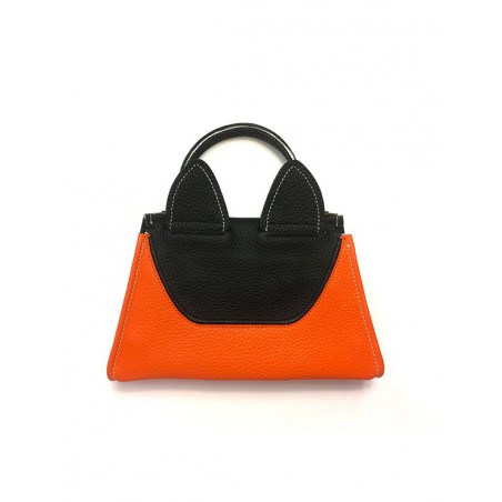 'Chantilly Le chat' Sac à main Cuir Nappa orange & Or