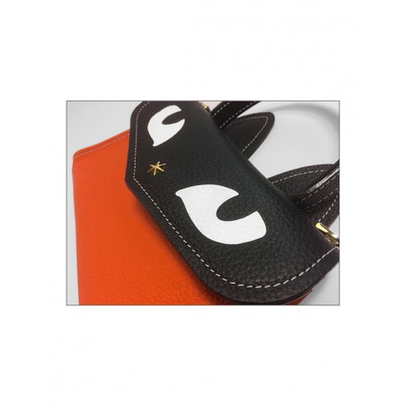 'Chantilly Le Chat' Nappa Leather handbag orange