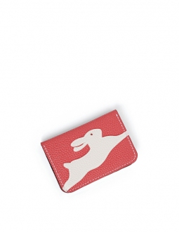 'En L'Air Carte Lièvre' Porte Carte Cuir Nappa Pastèque