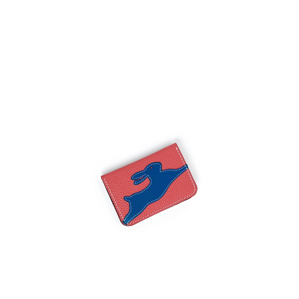 'En L'Air Carte Lièvre' Nappa Leather Card Holder Watermelon