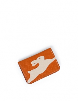 'En L'Air Carte Lièvre' Nappa Leather Card Holder Watermelon