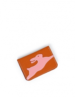 'En L'Air Carte Lièvre' Nappa Leather Card Holder Watermelon