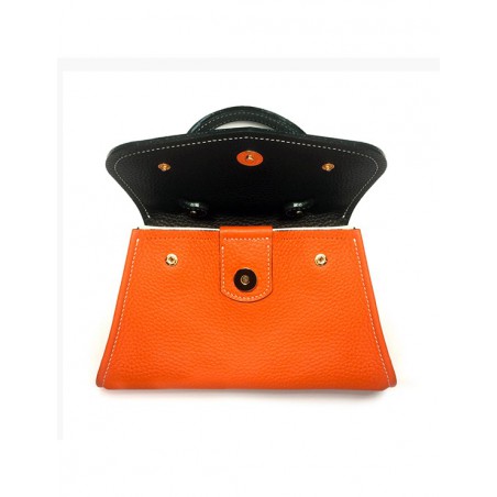 'Chantilly Le chat' Sac à main Cuir Nappa orange & Or