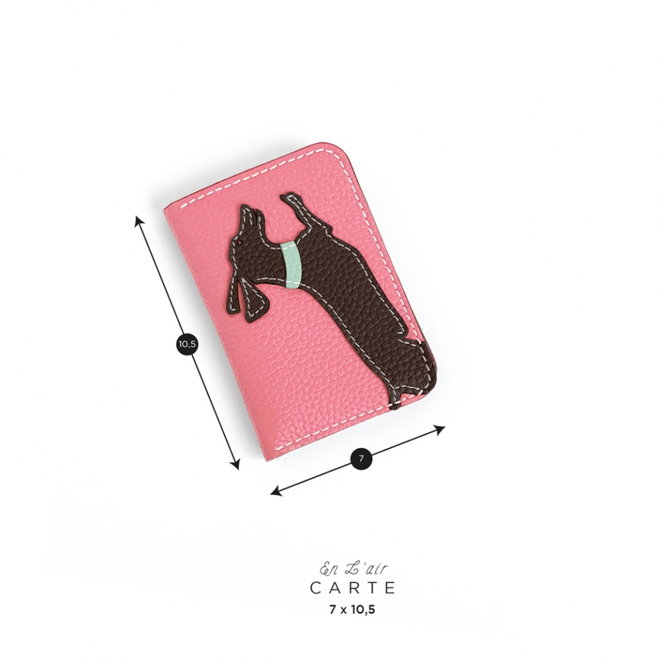 'En L'Air Carte Lièvre' Porte Carte Cuir Nappa
