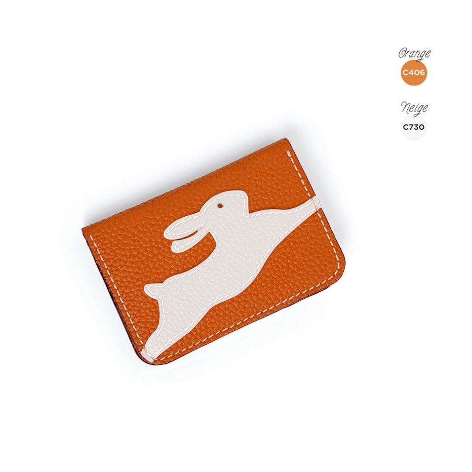 'En L'Air Carte Lièvre' Nappa Leather Card Holder Watermelon