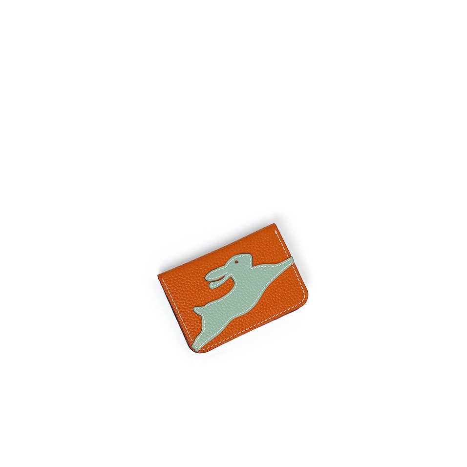 'En L'Air Carte Lièvre' Nappa Leather Card Holder Watermelon
