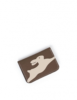 'En L'Air Carte Lièvre' Nappa Leather Card Holder Volcan