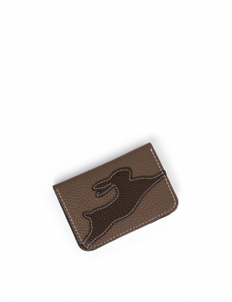 'En L'Air Carte Lièvre' Nappa Leather Card Holder Volcan