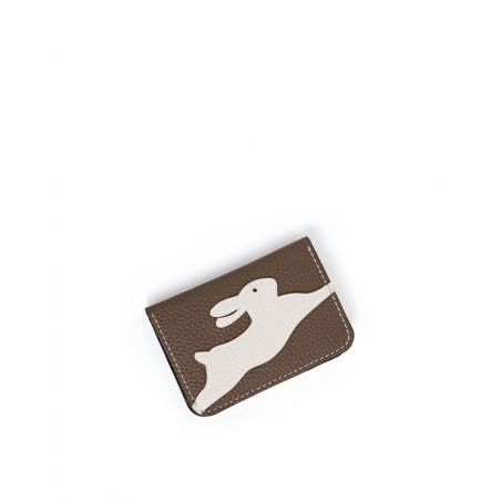 'En L'Air Carte Lièvre' Nappa Leather Card Holder Volcan