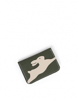'En L'Air Carte Lièvre' Porte Carte Cuir Nappa Taiga