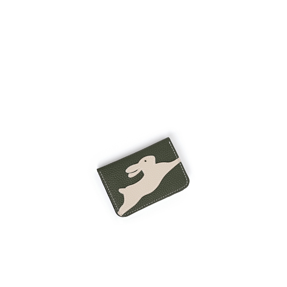 'En L'Air Carte Lièvre' Porte Carte Cuir Nappa Taiga