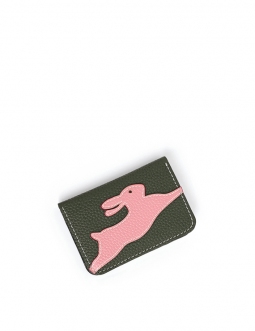 'En L'Air Carte Lièvre' Porte Carte Cuir Nappa Taiga