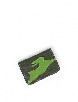 'En L'Air Carte Lièvre' Nappa Leather Card Holder Taiga
