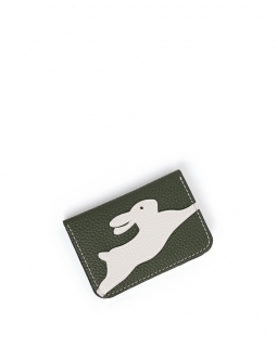 'En L'Air Carte Lièvre' Porte Carte Cuir Nappa Taiga
