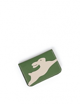 'En L'Air Carte Lièvre' Nappa Leather Card Holder Asperge