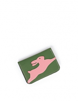 'En L'Air Carte Lièvre' Porte Carte Cuir Nappa Asperge