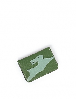 'En L'Air Carte Lièvre' Porte Carte Cuir Nappa Asperge