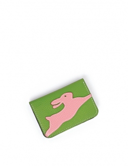 'En L'Air Carte Lièvre' Porte Carte Cuir Nappa Pomme