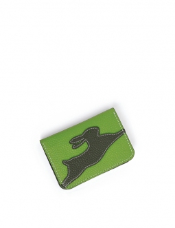 'En L'Air Carte Lièvre' Porte Carte Cuir Nappa Pomme