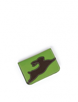 'En L'Air Carte Lièvre' Nappa Leather Card Holder Apple Green