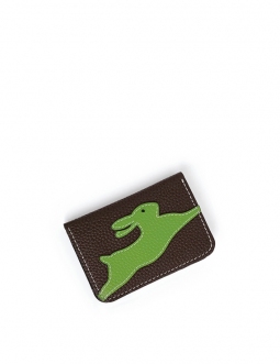 'En L'Air Carte Lièvre' Nappa Leather Card Holder Chocolate
