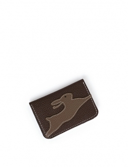 'En L'Air Carte Lièvre' Porte Carte Cuir Nappa Chocolat