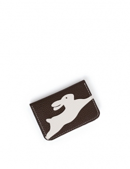 'En L'Air Carte Lièvre' Nappa Leather Card Holder Chocolate